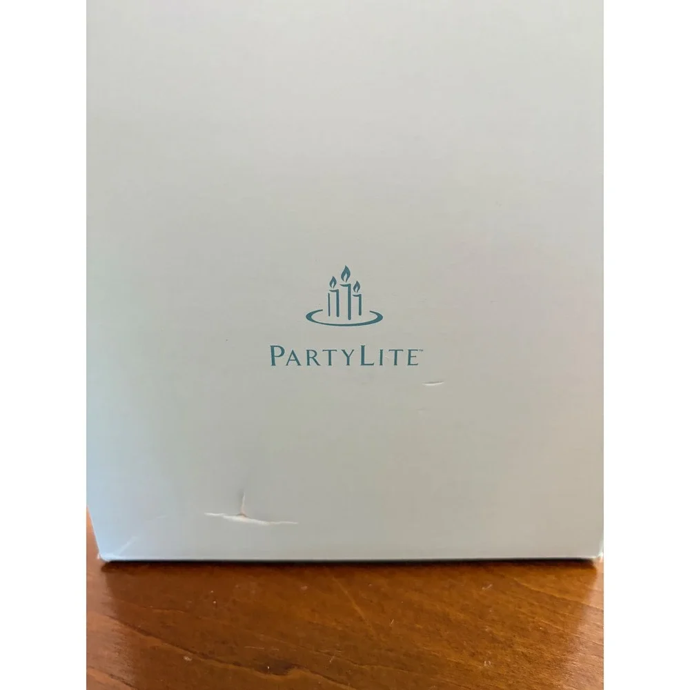 PartyLite Amathyst Candle Holder Vase Flared Rim Clear Pedestal‎ Base 5.5